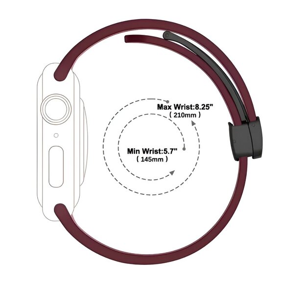 Apple Watch Band Waterproof Magnetic Adjustable Stylish Strap Watch Band WineRed - Picture 11 of 11